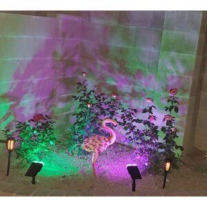 6 pack Solar Outdoor Lights, 2-in-1 Solar Lights Waterproof IP67, Color Changing